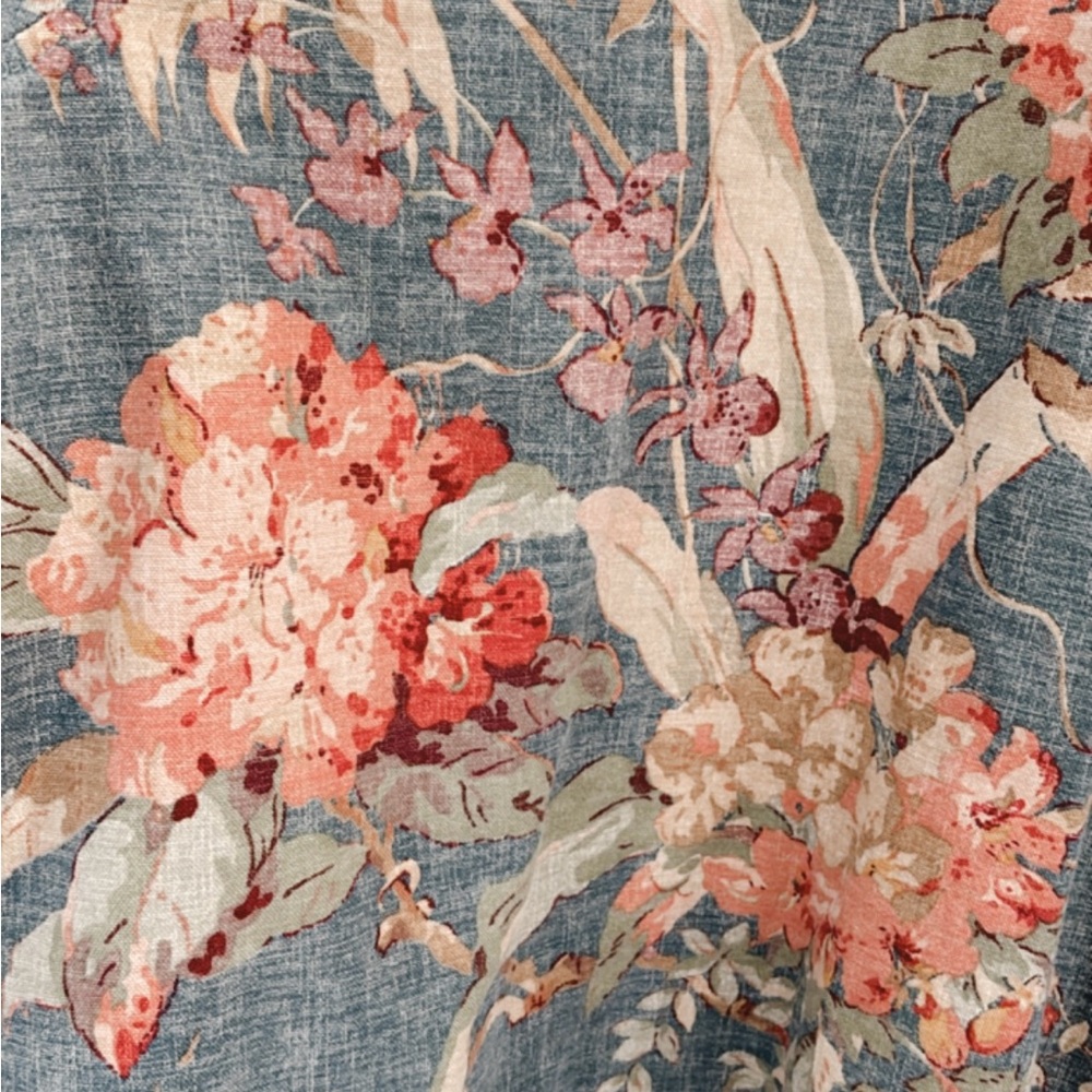 Coldwater Creek Canvas 100% Cotton Floral Jacket Muted Colorful Coastal 2X - Picture 7 of 12